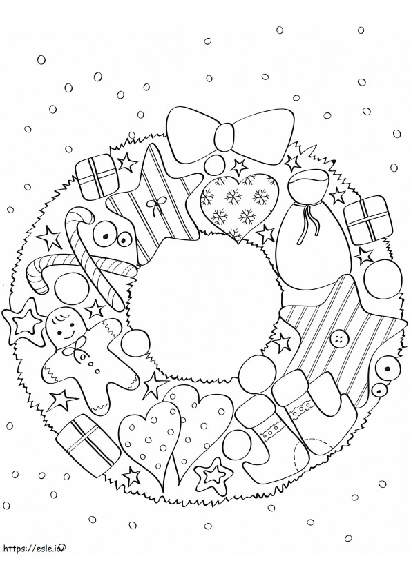 Christmas Wreath 1 coloring page