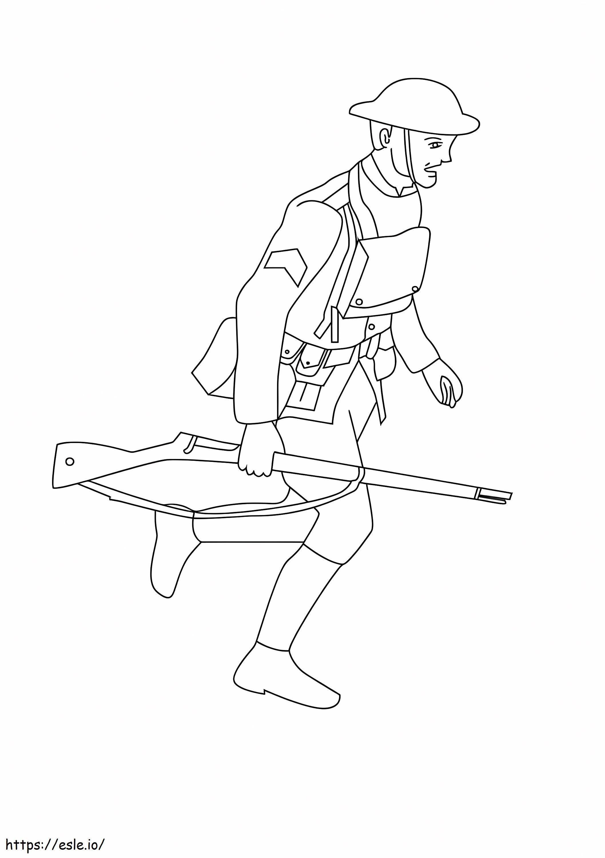 WWI Soldier coloring page