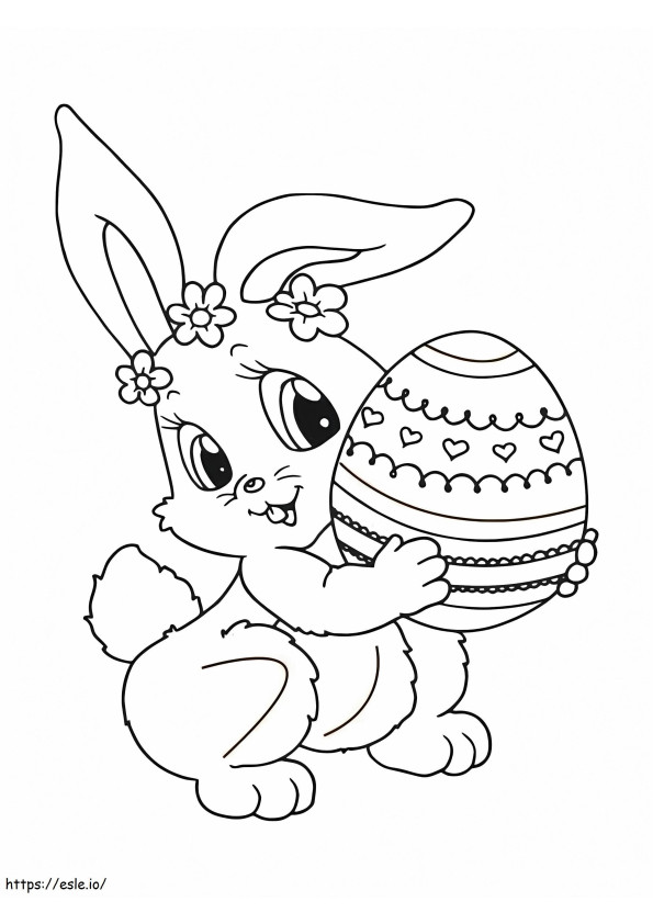 Sevimli Paskalya Tavşanı Ve Yumurta 2 boyama