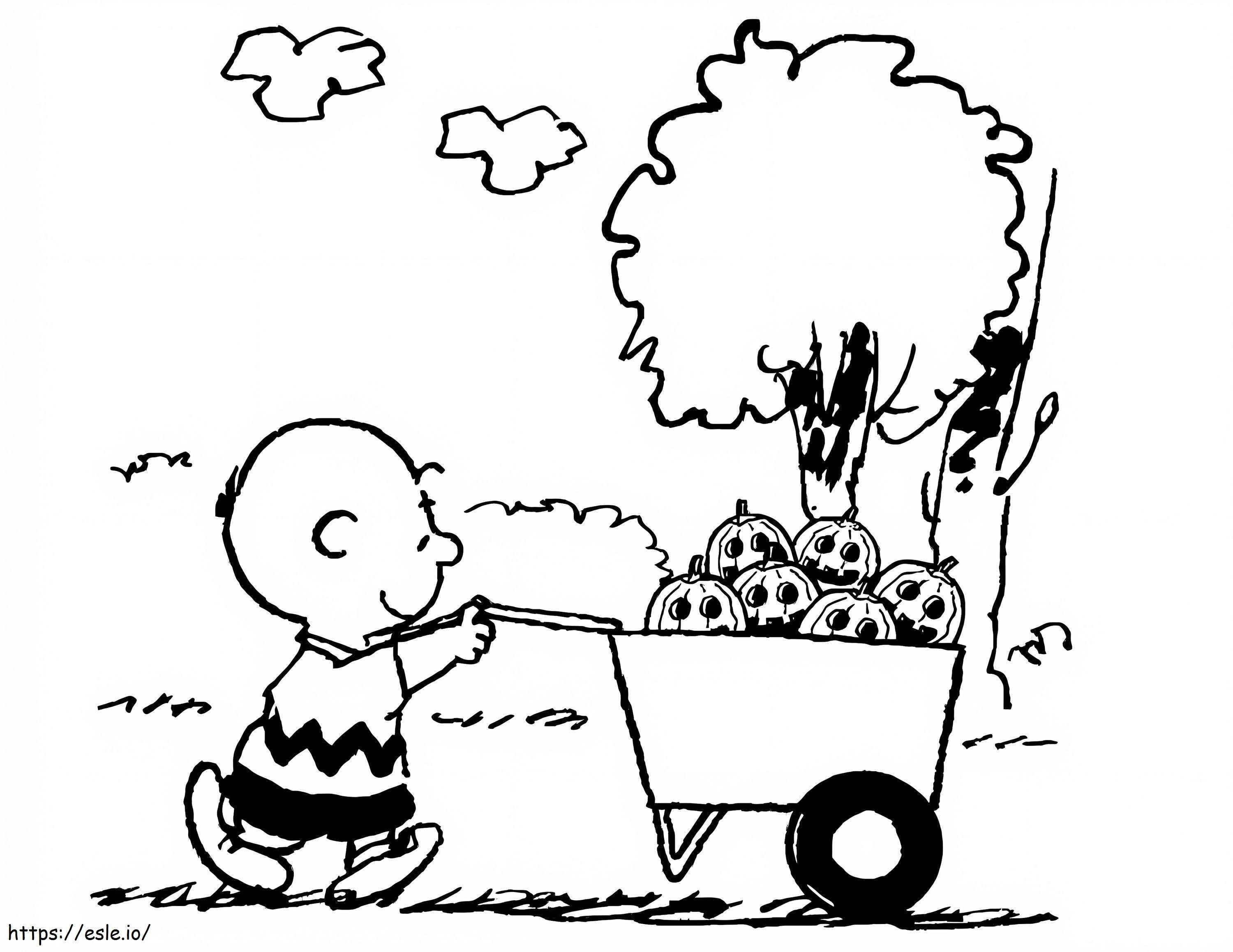 Charlie Brown And Pumpkins coloring page