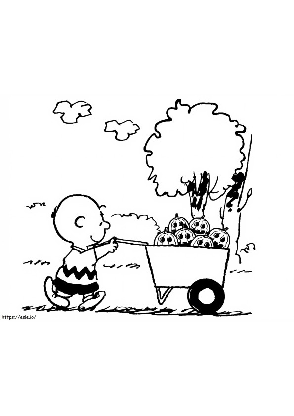 Charlie Brown e abóboras para colorir