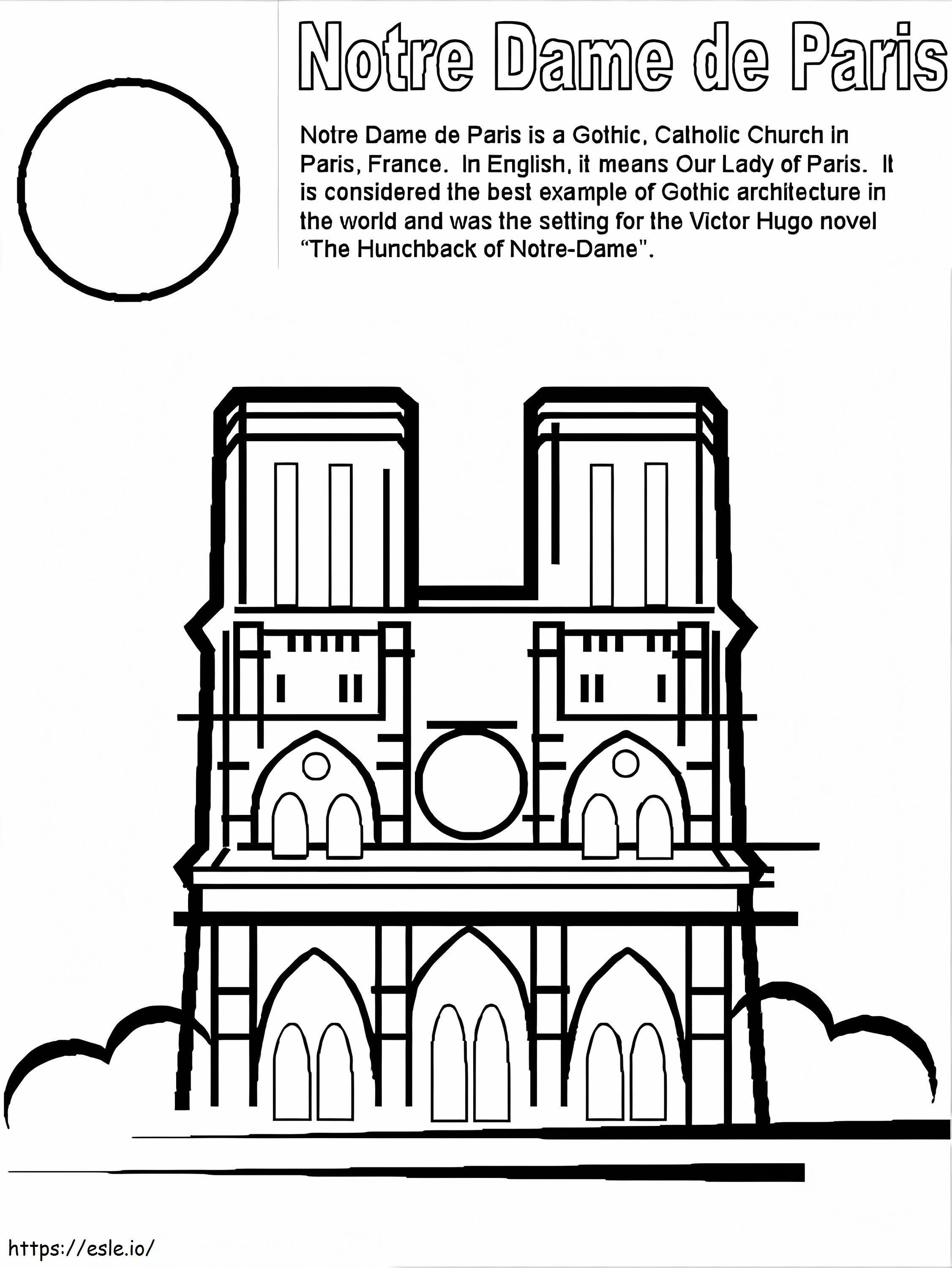 Catedral de Notre Dame 3 para colorear