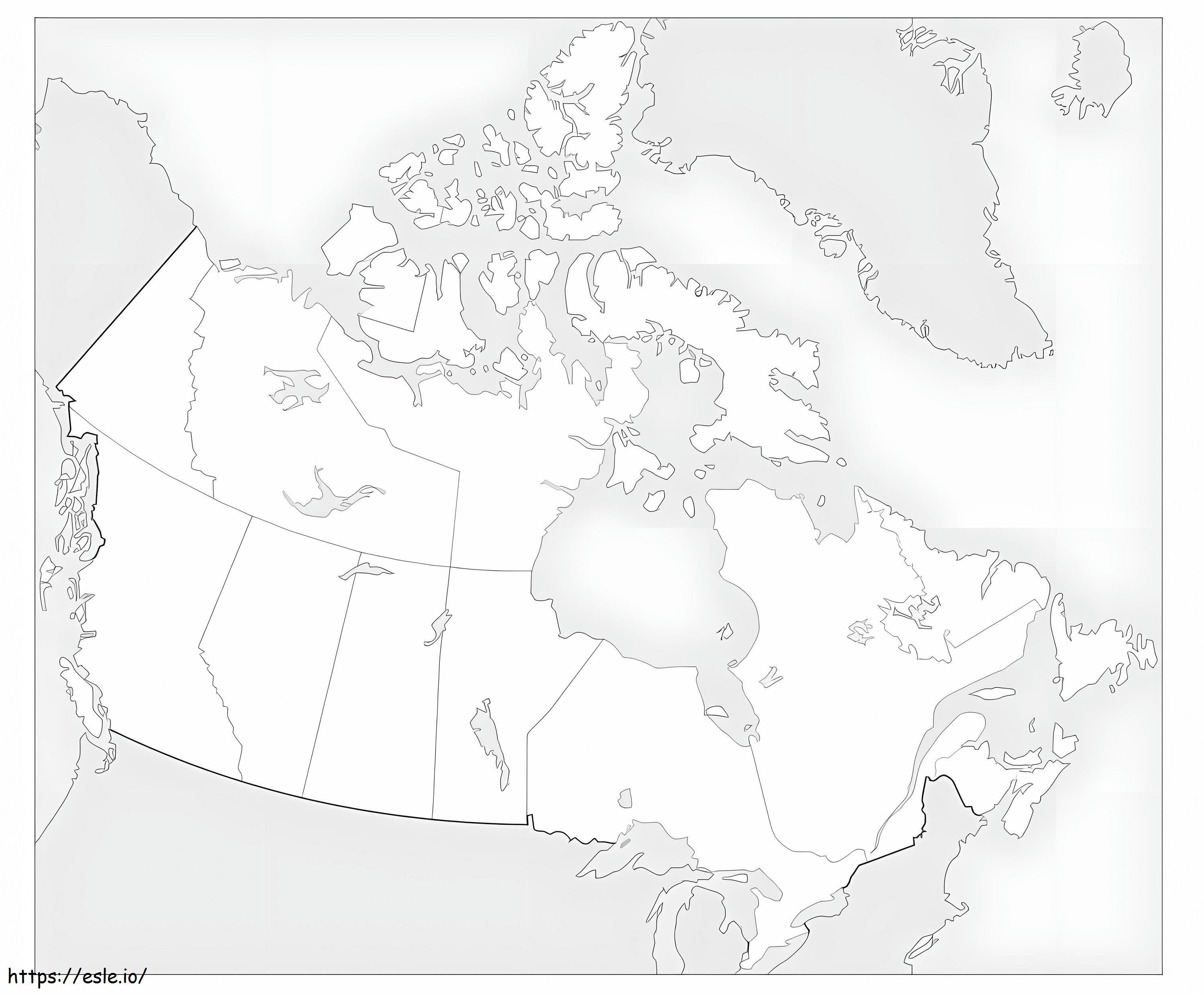 Kaart Van Canada kleurplaat kleurplaat