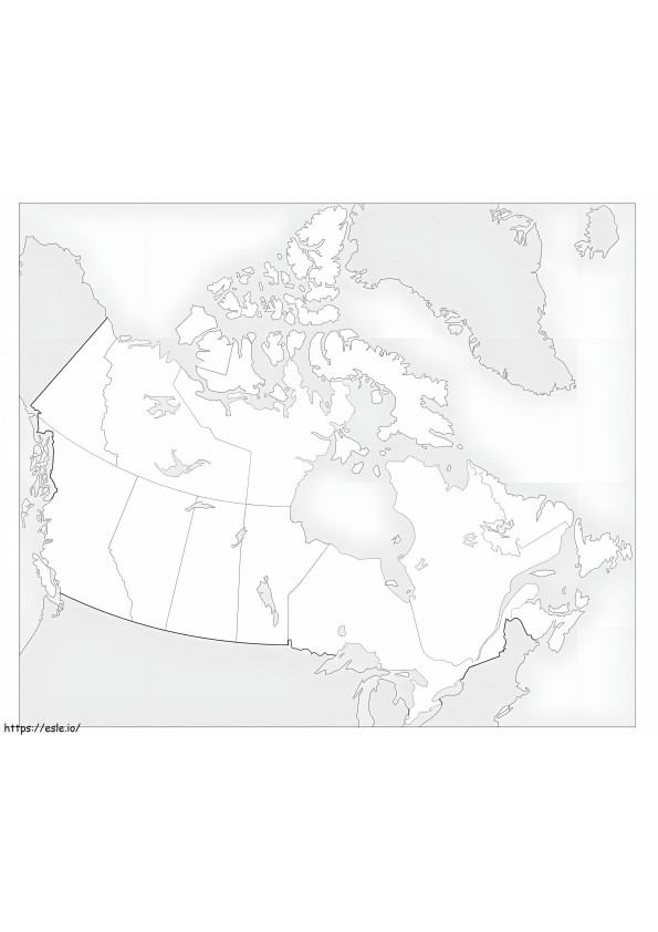 Mapa De Canadá para colorear