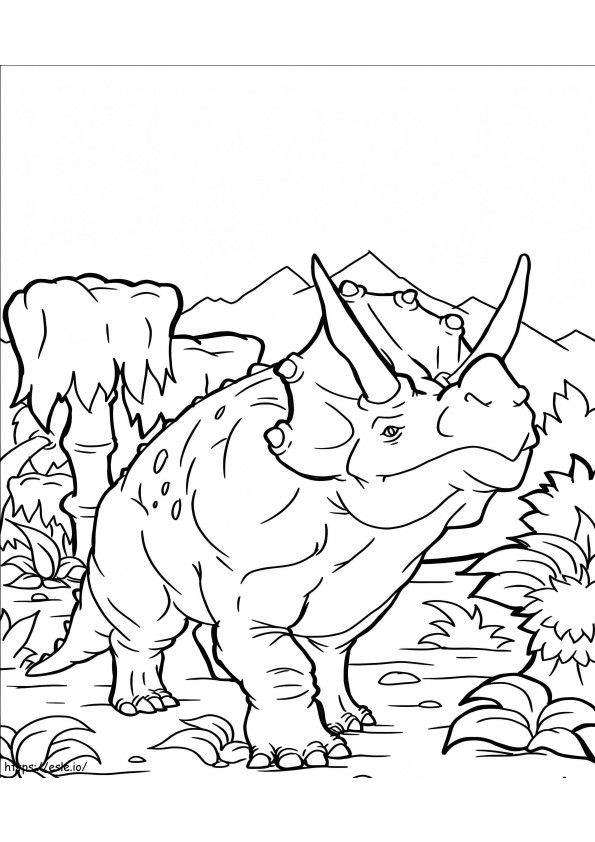 Triceratops Coloring Page 3 coloring page