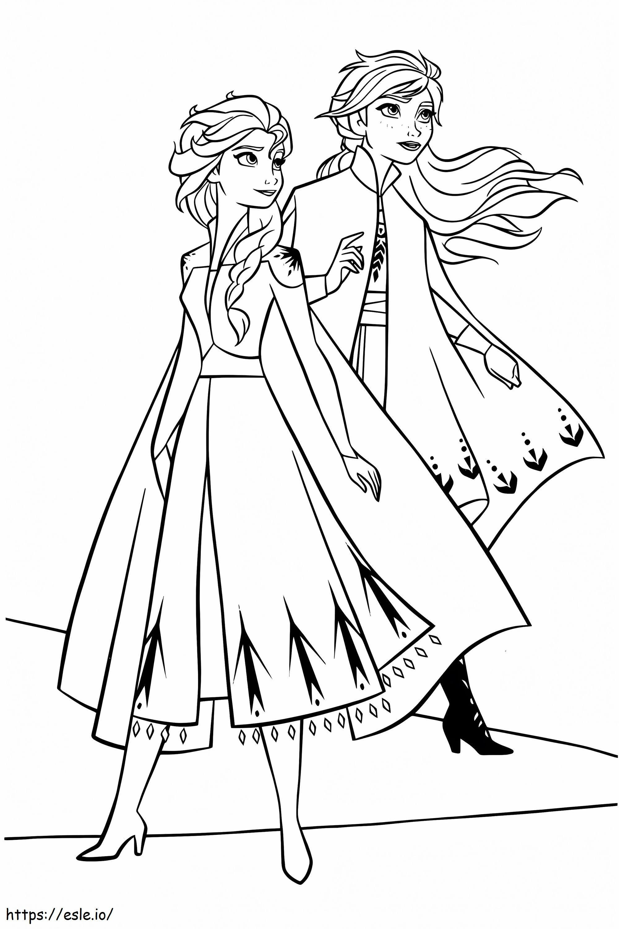 Frozen 2 Elsa And Anna 683X1024 coloring page