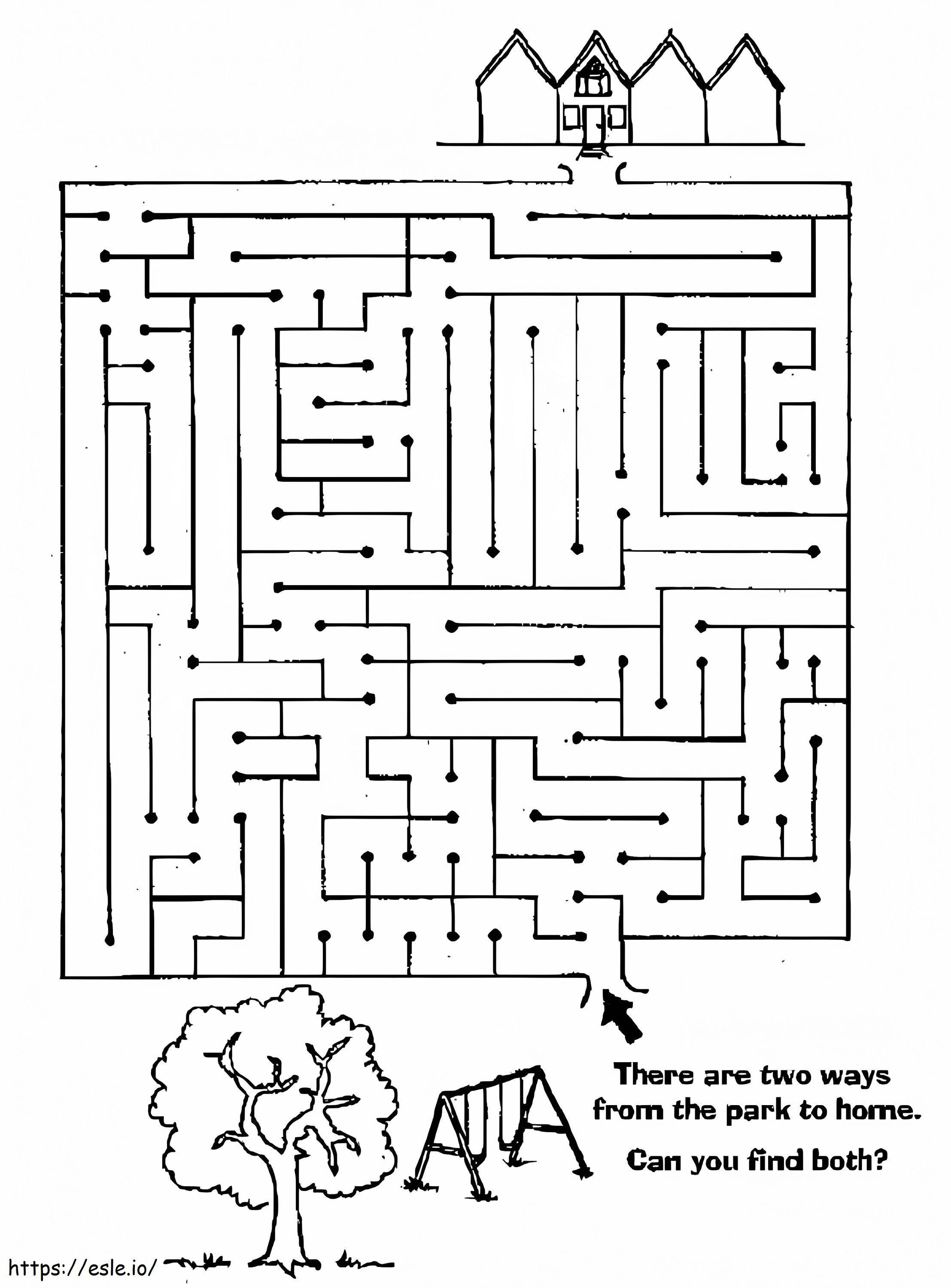Druckbares Labyrinth-Arbeitsblatt ausmalbilder