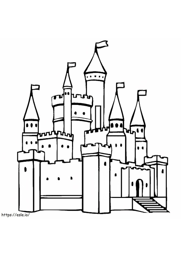 Basic Drawing Castle coloring page