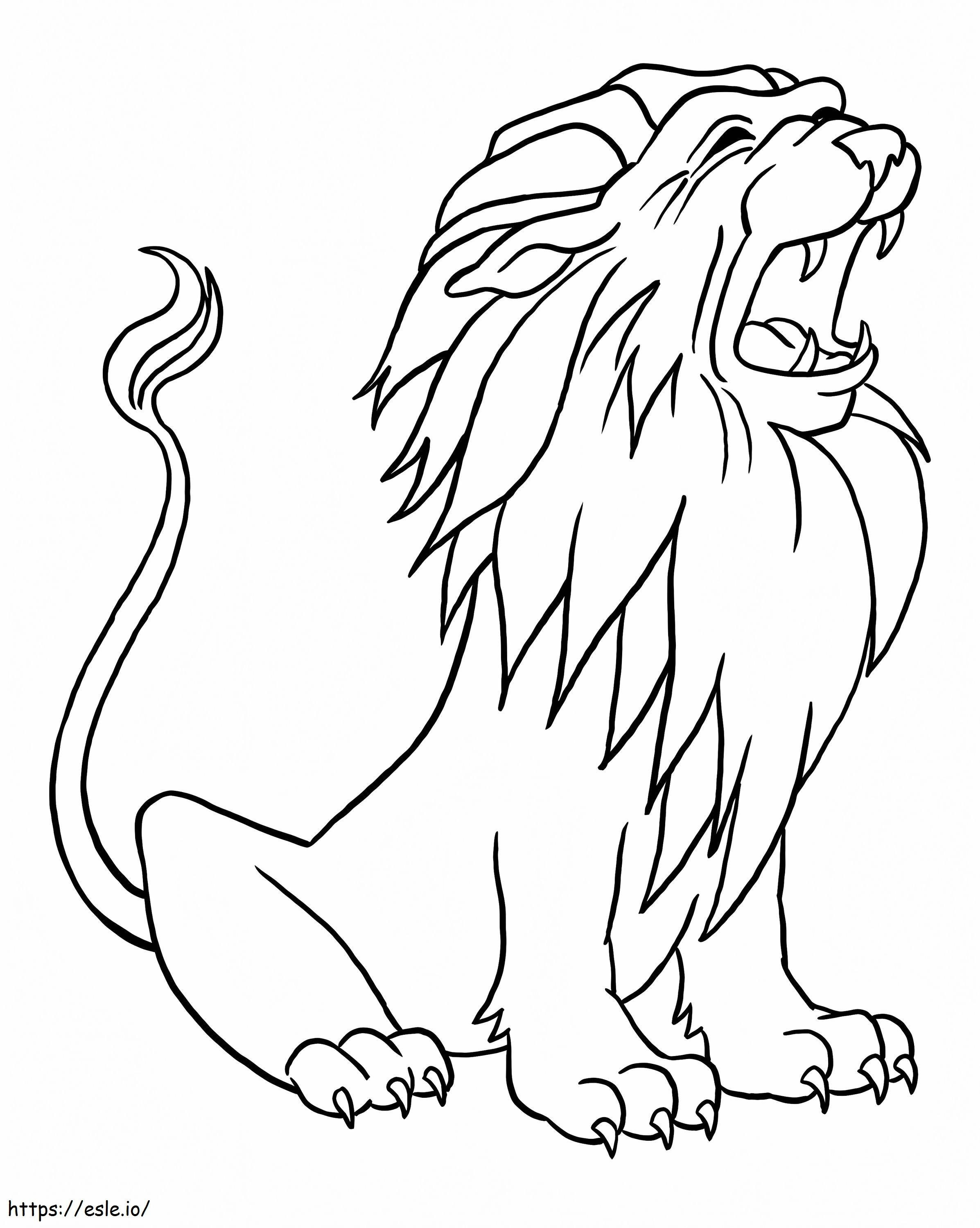 Coloriage  Lion rugissant A4 à imprimer dessin
