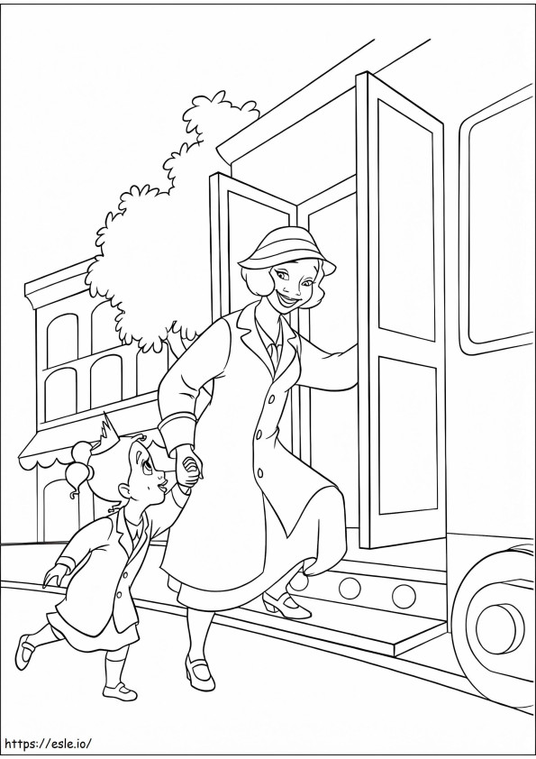 Eudora And Little Tiana coloring page