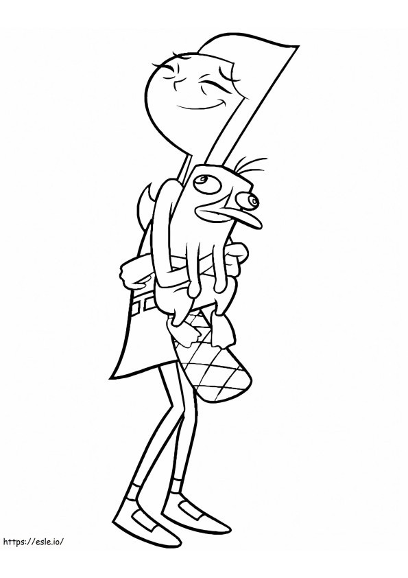 Candace Hugging Perry coloring page