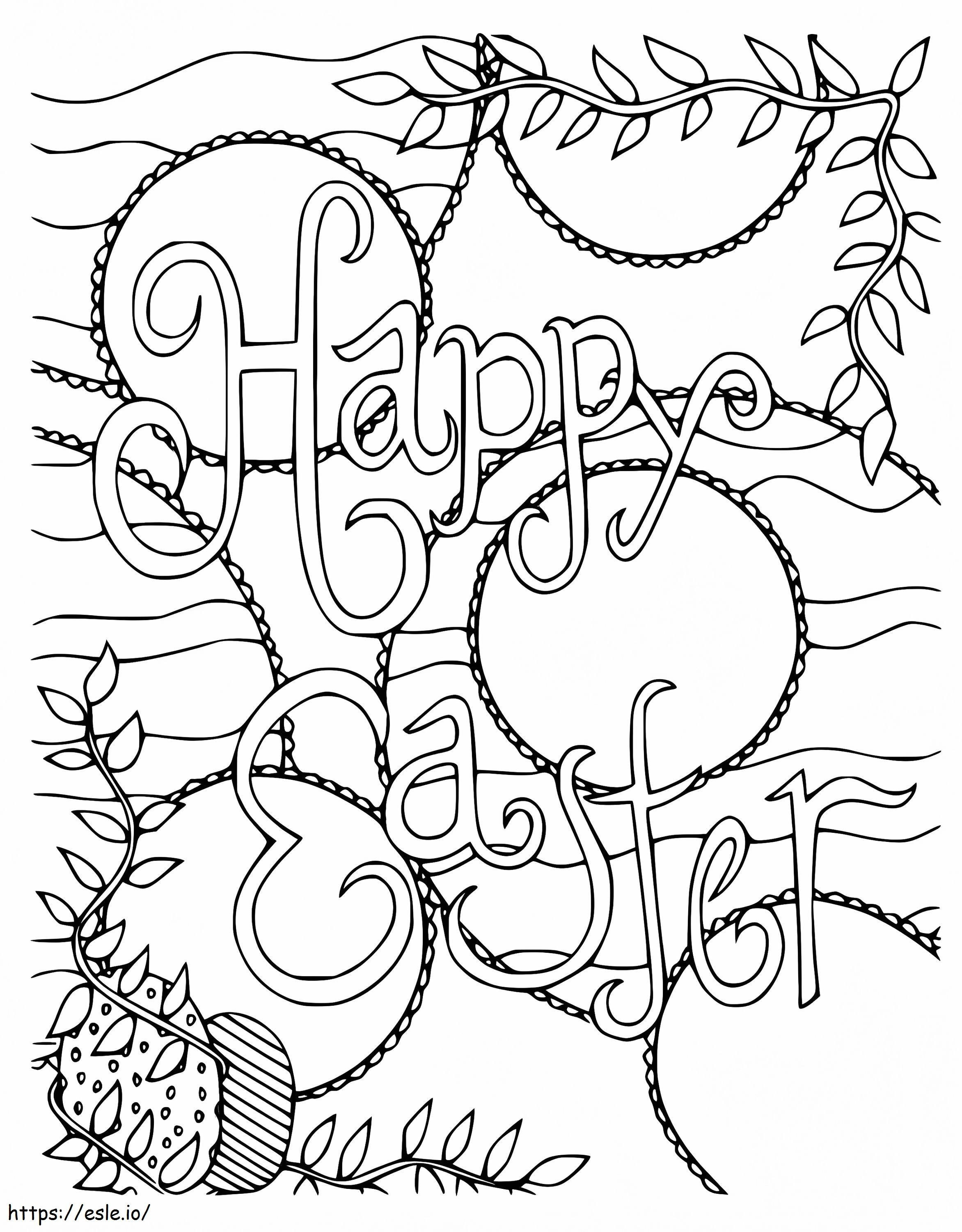 Coloriage Merveilleuse carte de Pâques à imprimer dessin