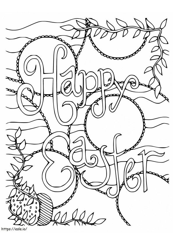 Coloriage Merveilleuse carte de Pâques à imprimer dessin