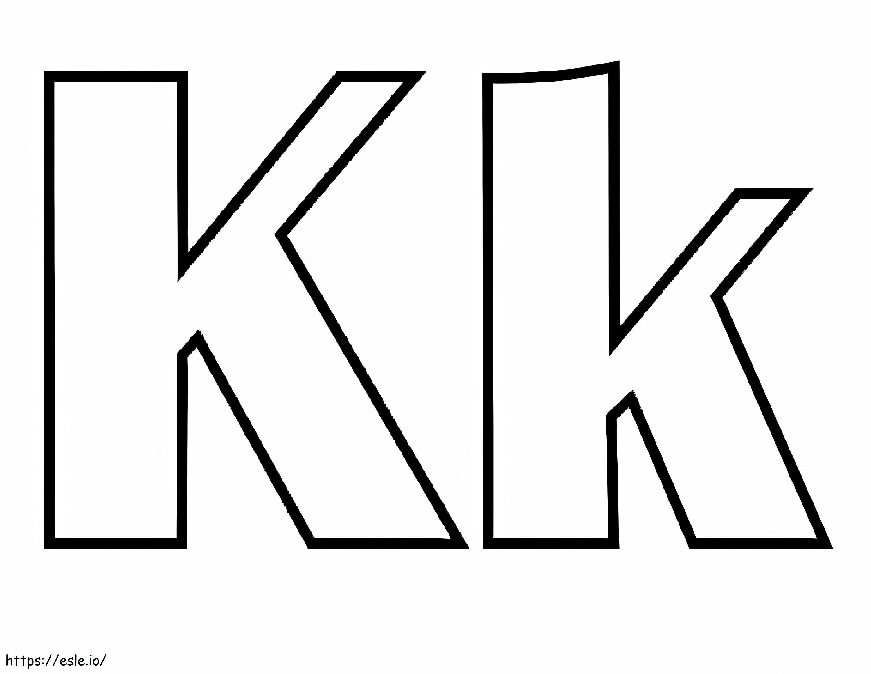  K-kirjain värityskuva