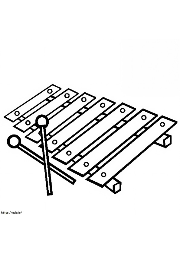 Eenvoudige xylofoon 6 kleurplaat