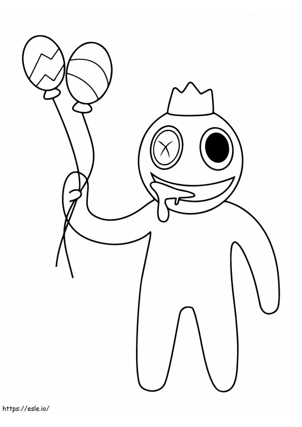 Rainbow Friends Roblox Holding Balloons coloring page