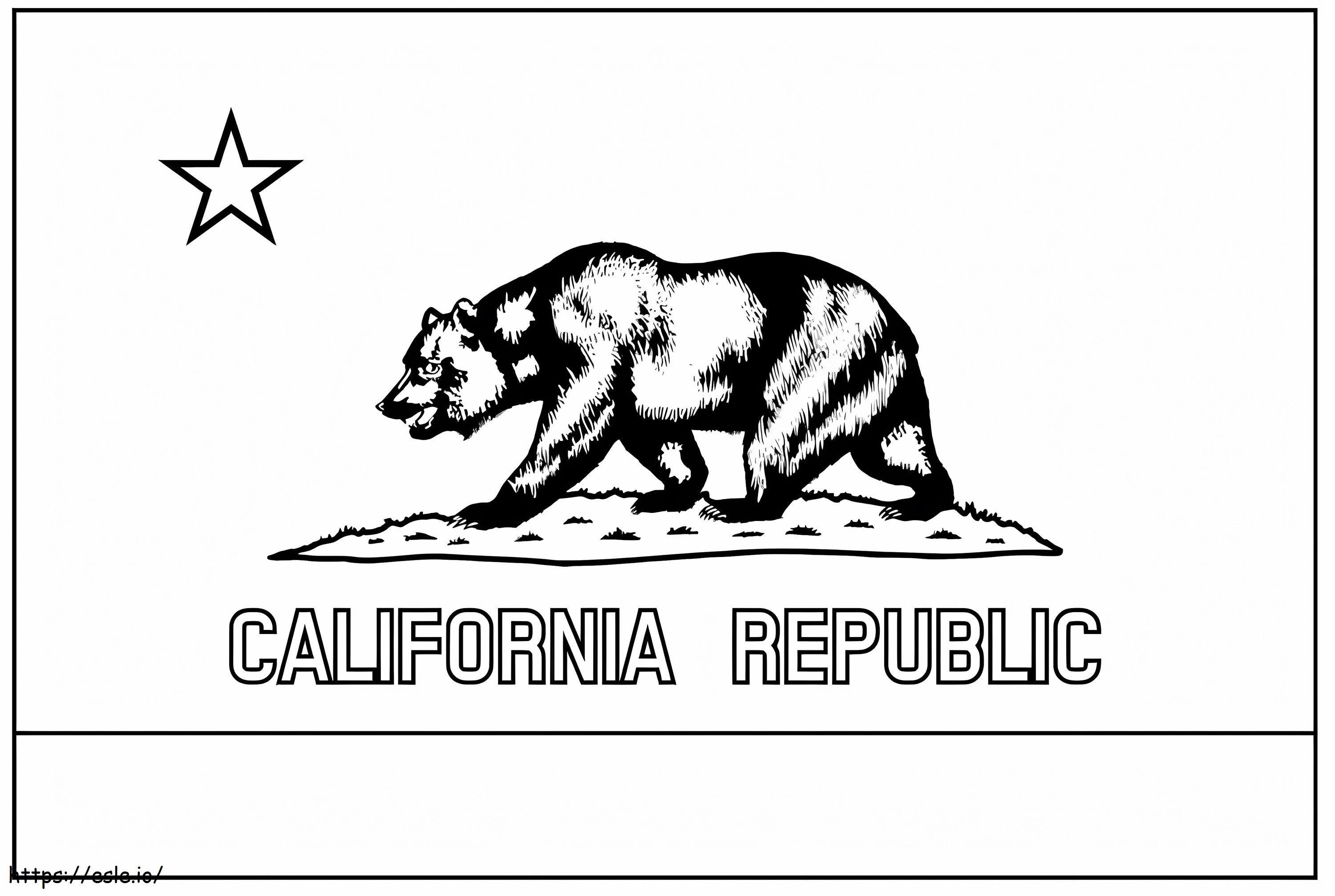 Flaga Kalifornii kolorowanka