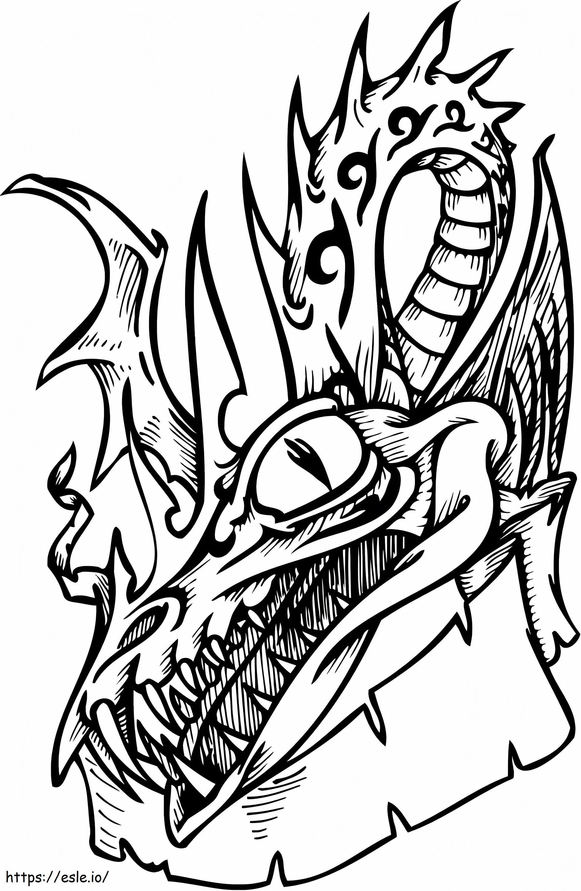 Coloriage Dragon dangereux à imprimer dessin
