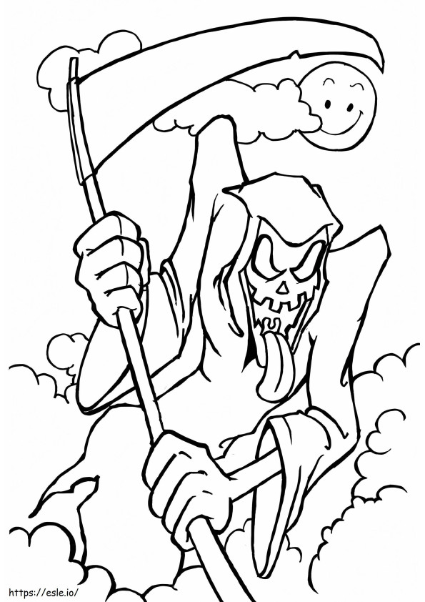 Scary Grim Reaper coloring page