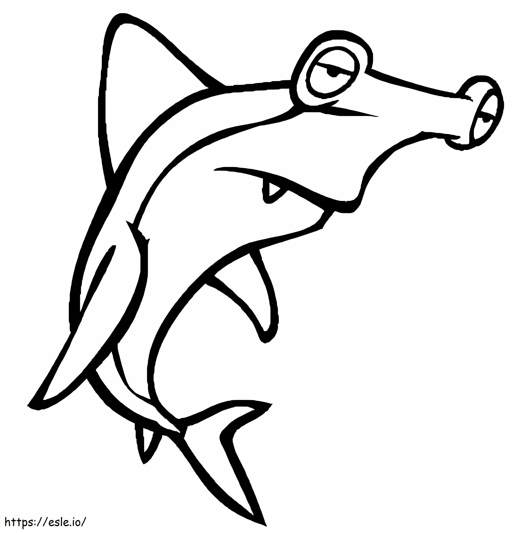 Tired Hammerhead Shark coloring page