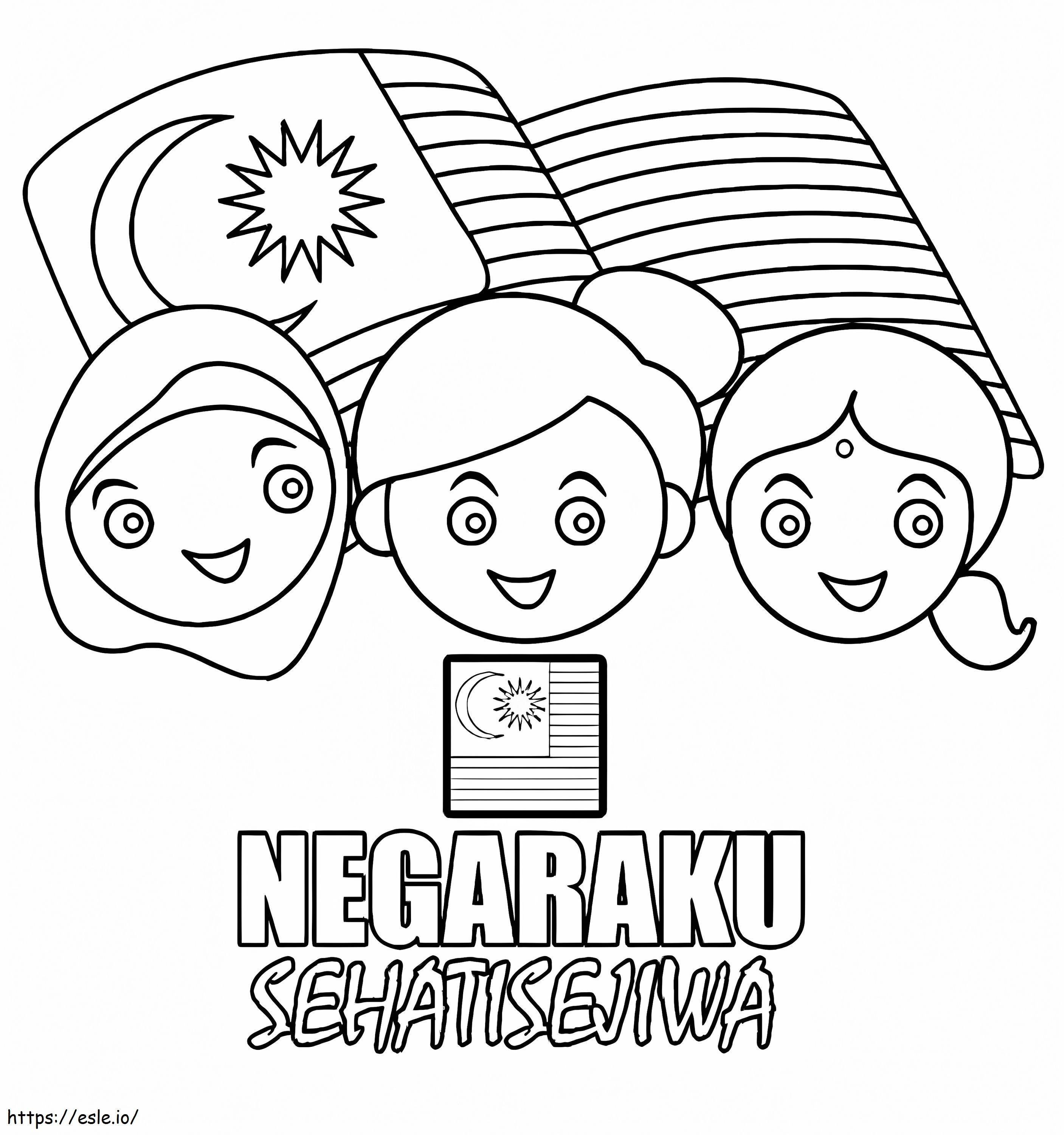 Malay With Principal Student coloring page