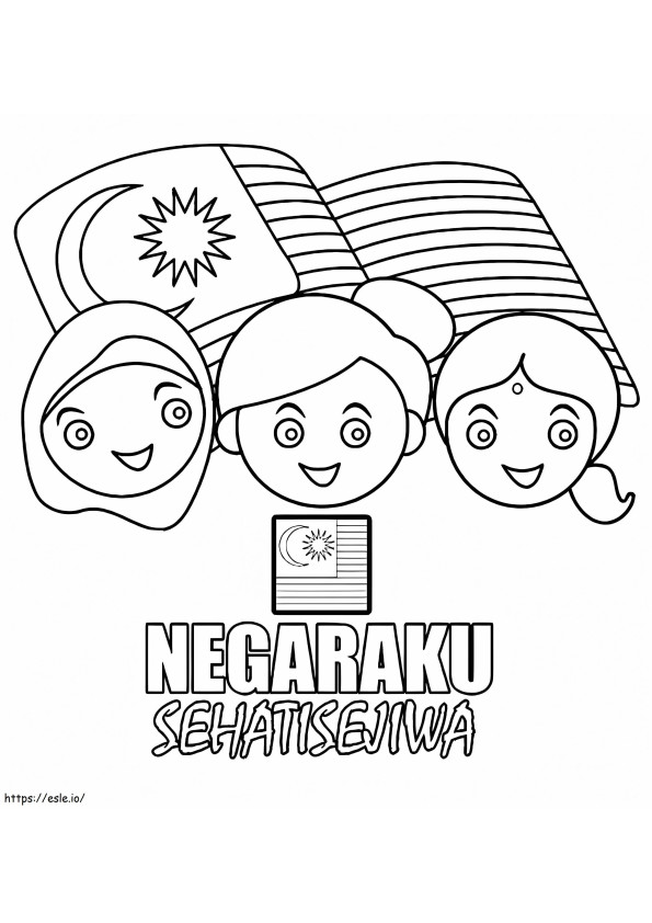 Malay With Principal Student coloring page