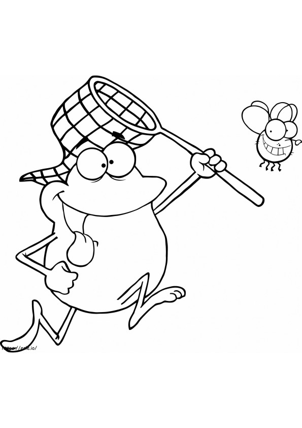 Hunting Frog coloring page