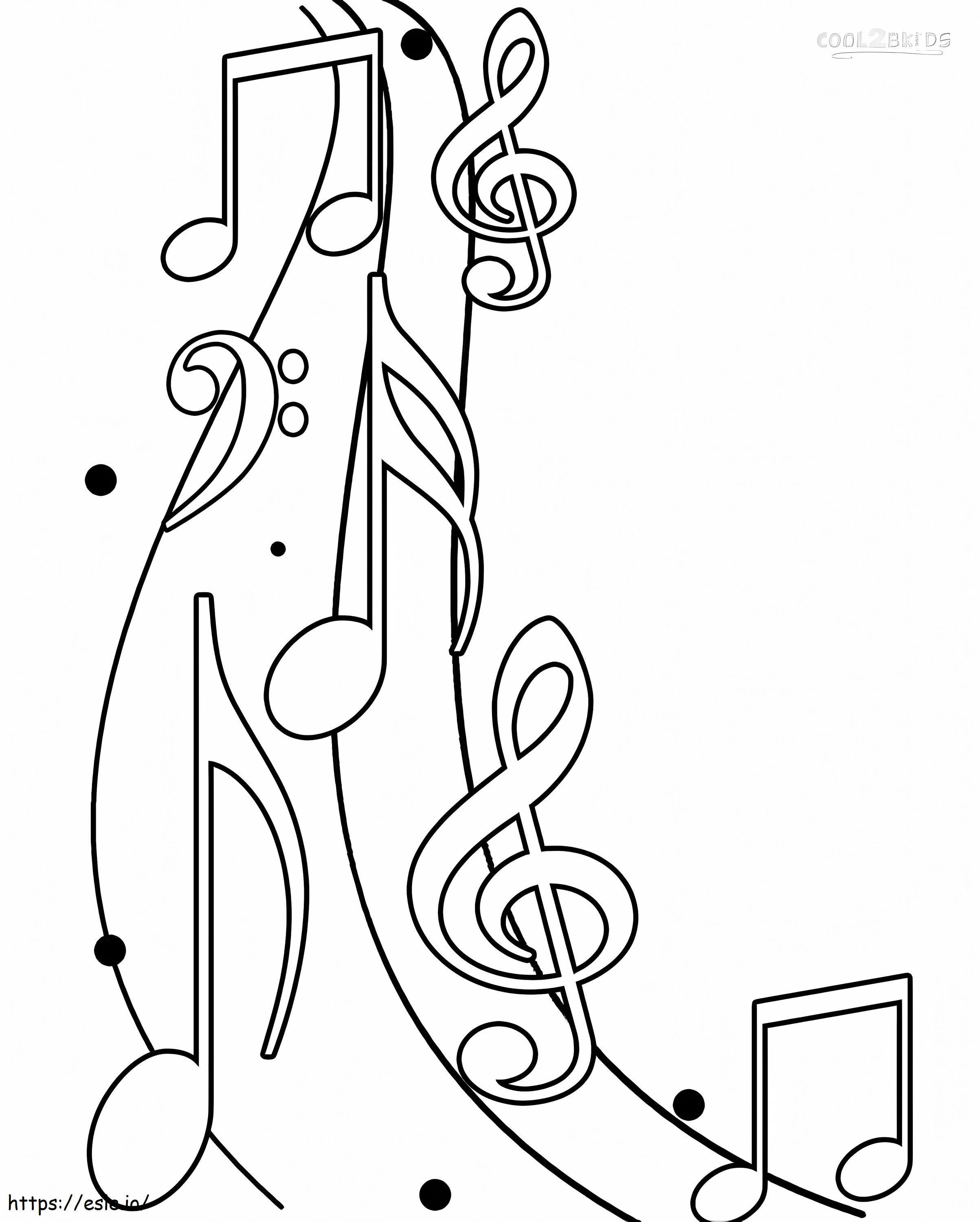 Coloriage Notes de musique 5 à imprimer dessin