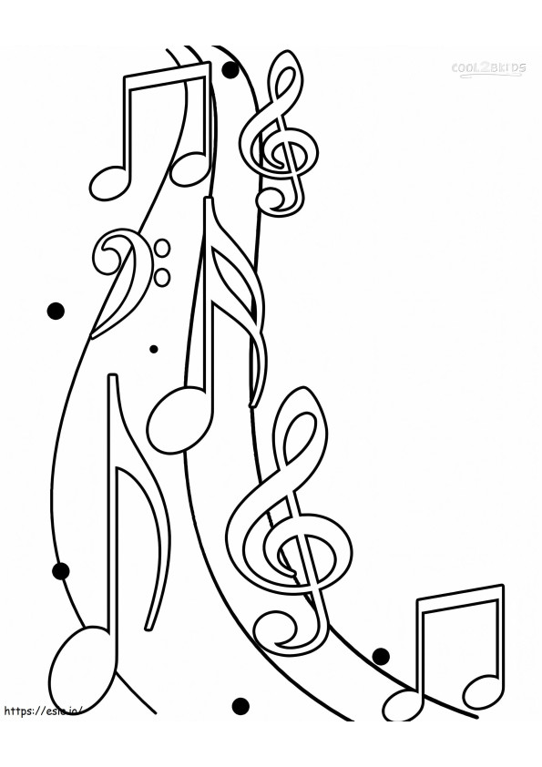 Coloriage Notes de musique 5 à imprimer dessin