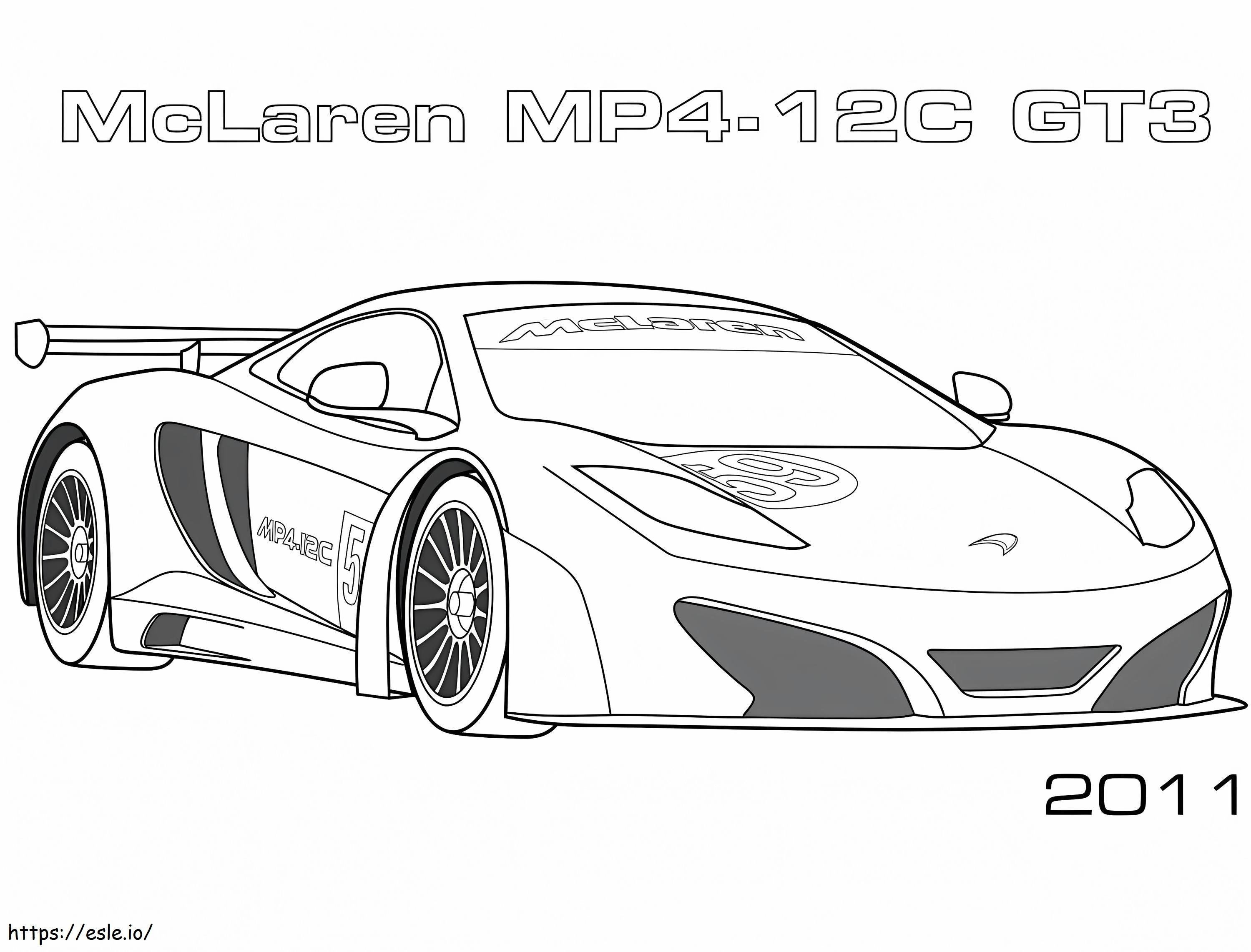  McLaren MP4 12C GT3 para colorear