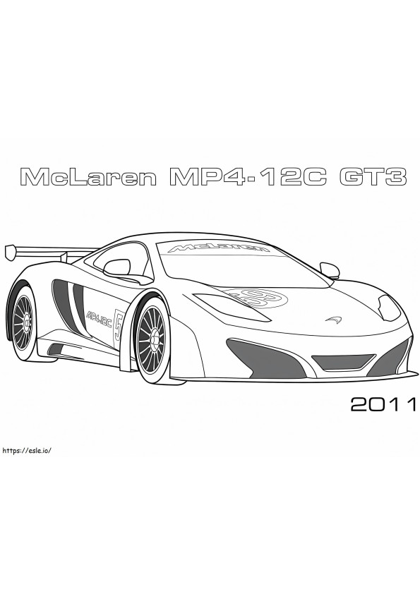 McLaren MP4 12C GT3  Gambar Mewarnai