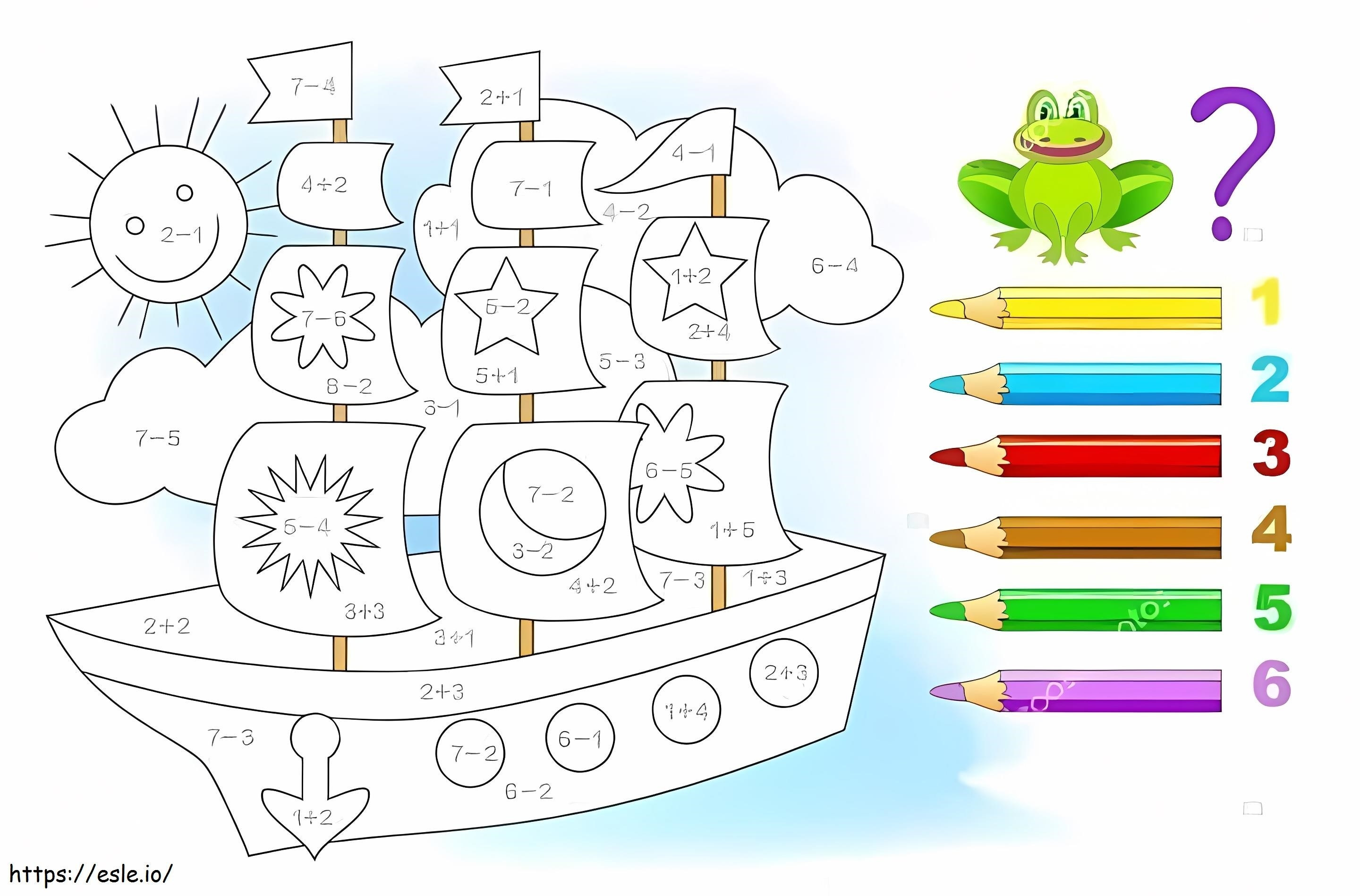 Ship Math de colorat