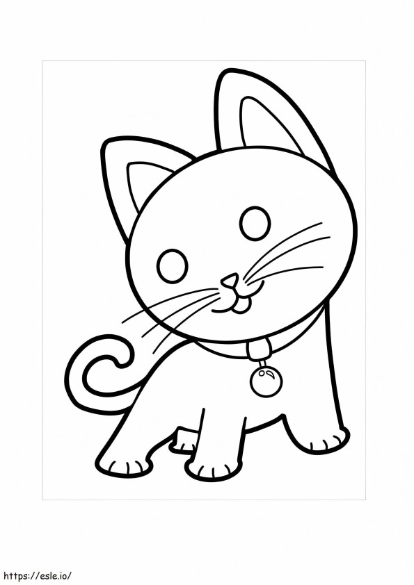 Coloriage Beau chat amusant à imprimer dessin