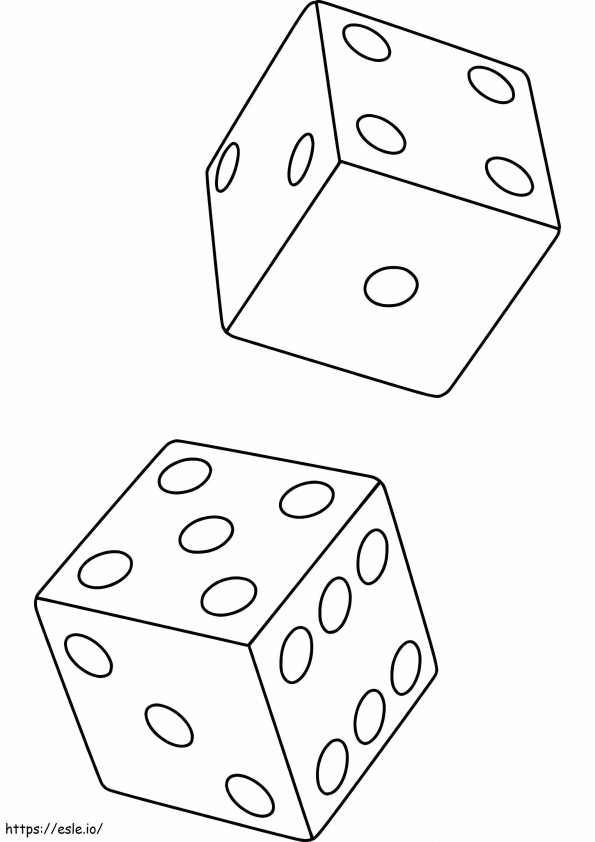 Print Two Dice coloring page