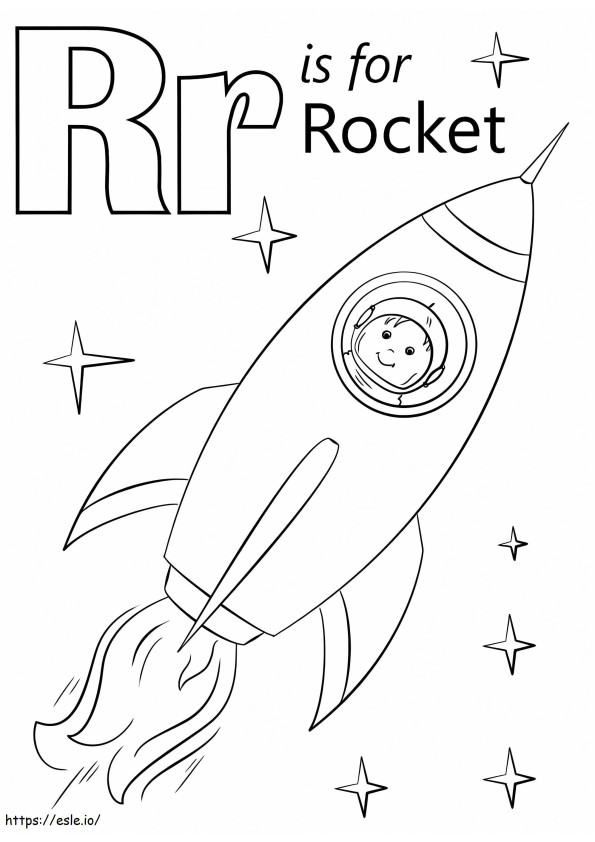 Rocket Letter R coloring page