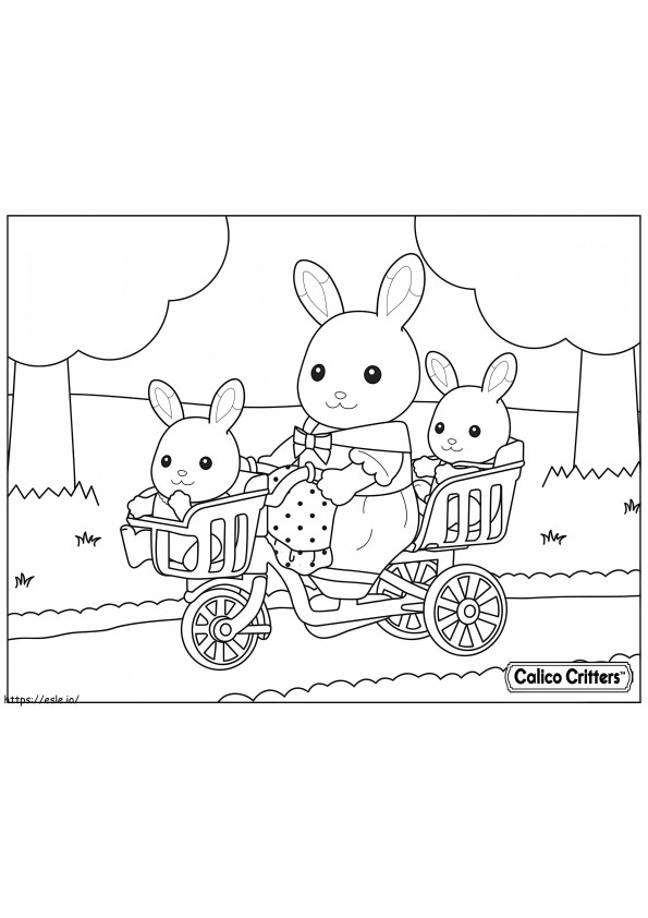 1515174989Calico Critters With Babies Bike coloring page