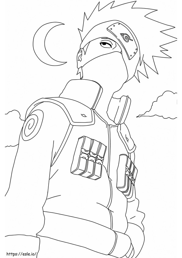 Kakashi In The Night A4 coloring page