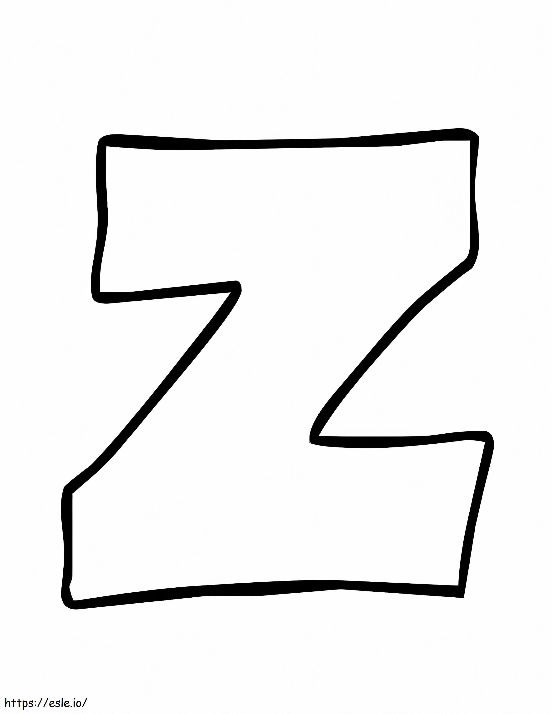 Kirjain Z piirustus värityskuva