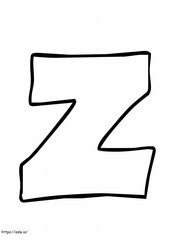 Disegno della lettera Z da colorare