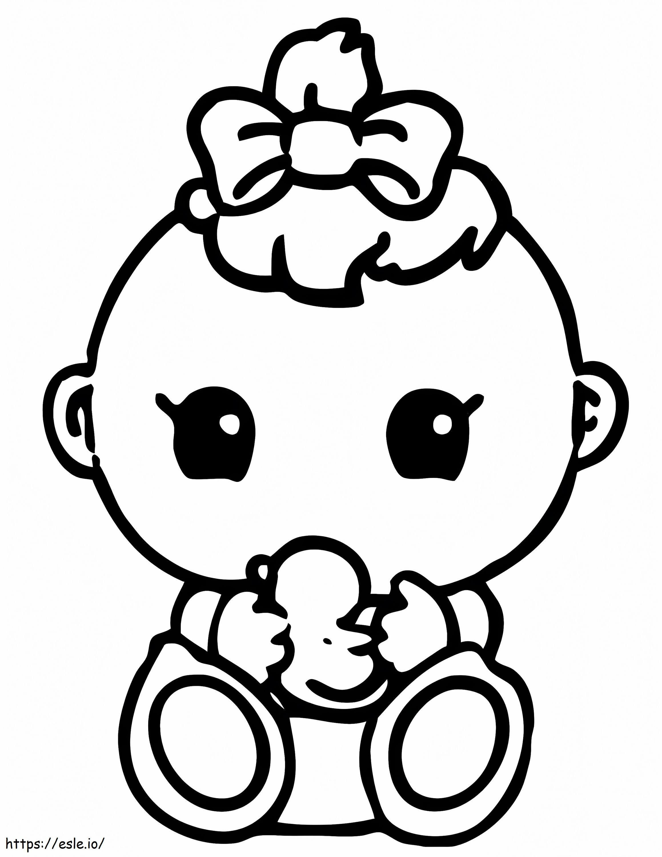 Kawaii Baby Girl coloring page