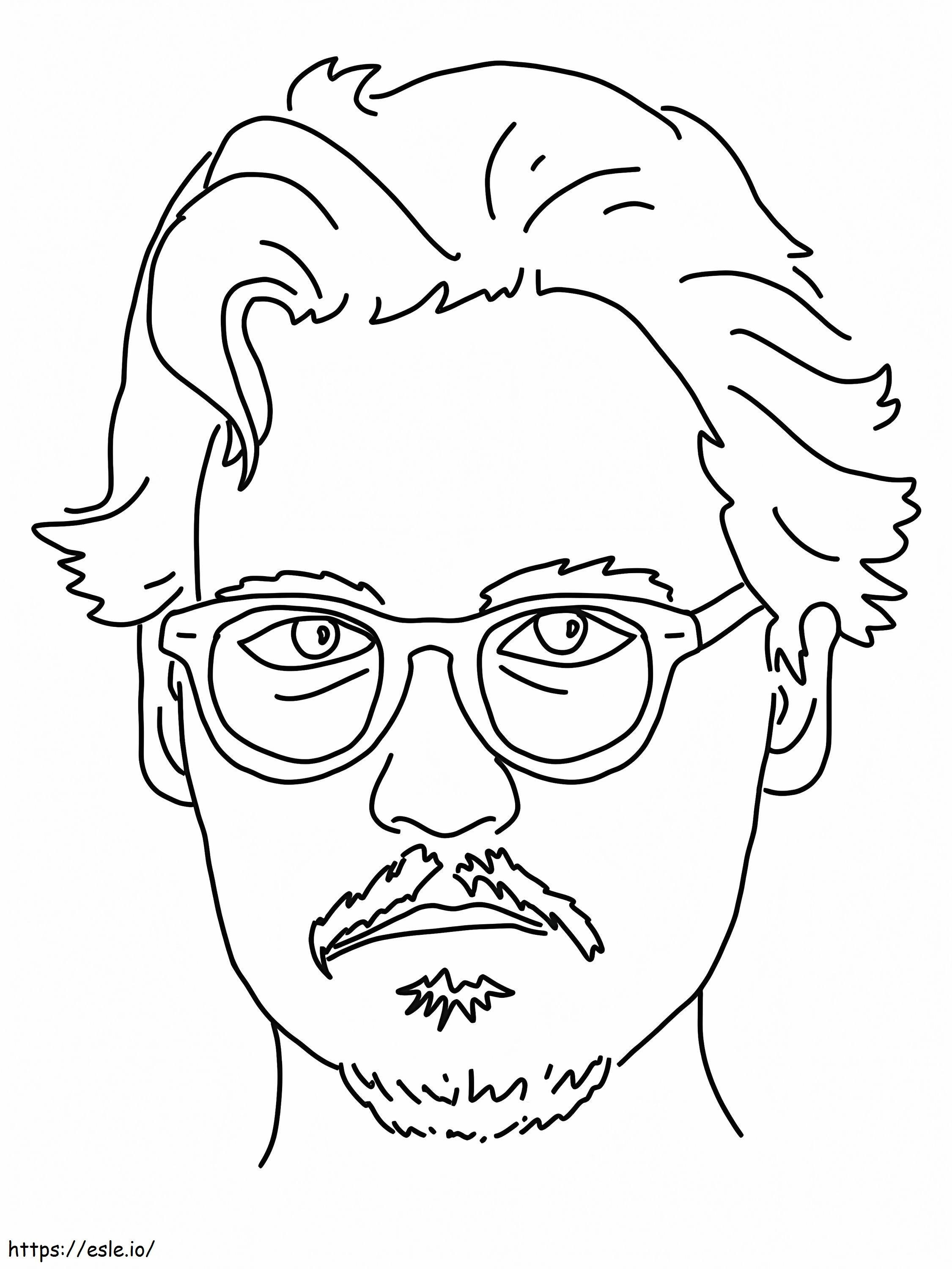 Coloriage Visage de Johnny Depp à imprimer dessin