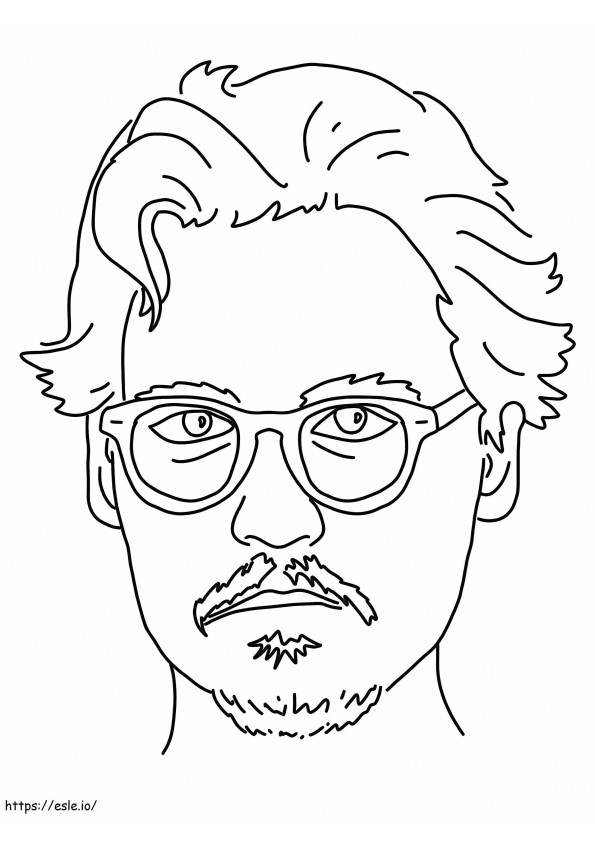 Coloriage Visage de Johnny Depp à imprimer dessin