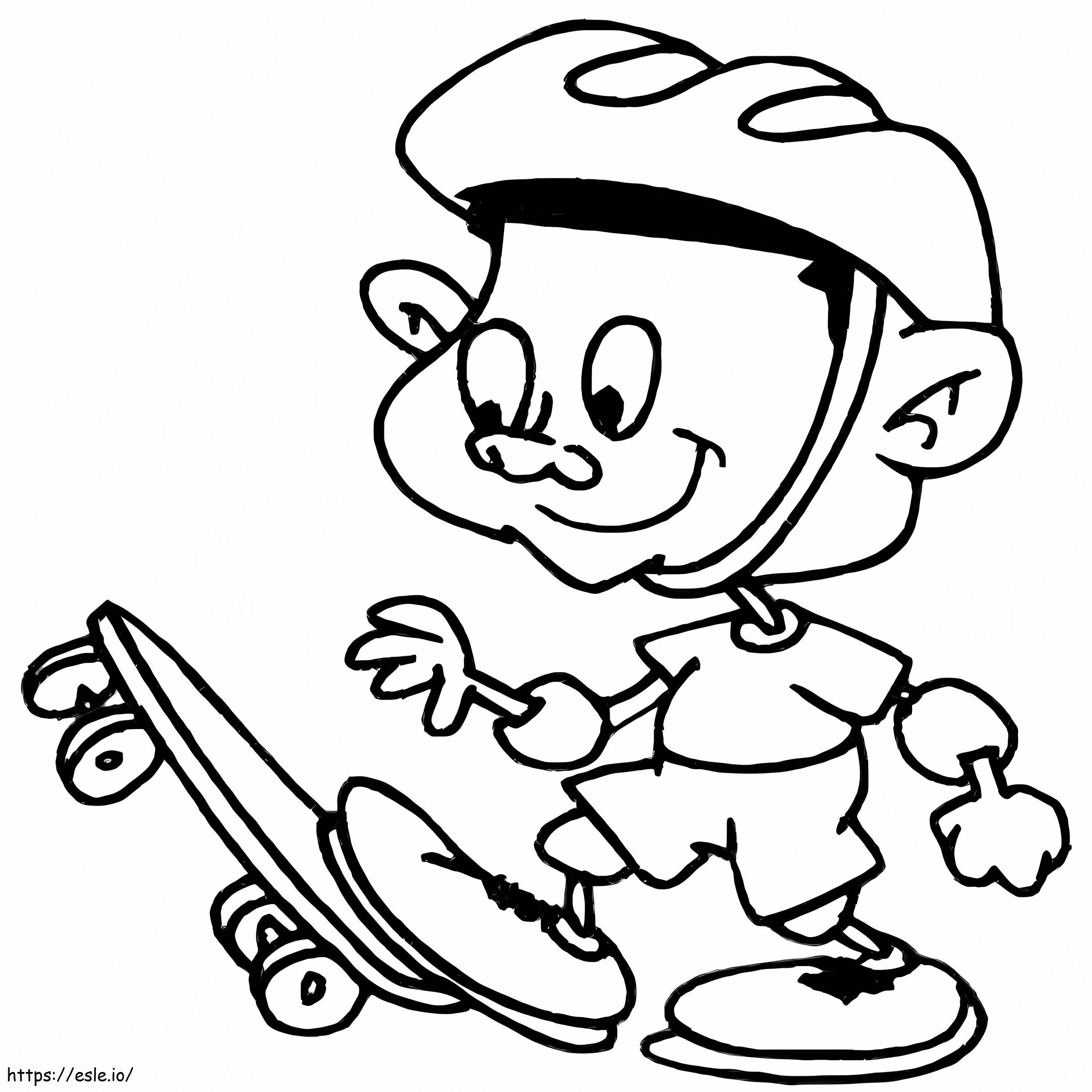 Boy And Skateboard coloring page