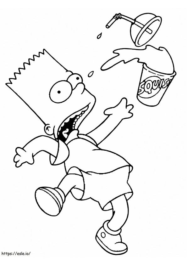 Angst voor Bart Simpson kleurplaat