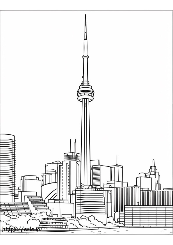 CN Tower Toronto coloring page