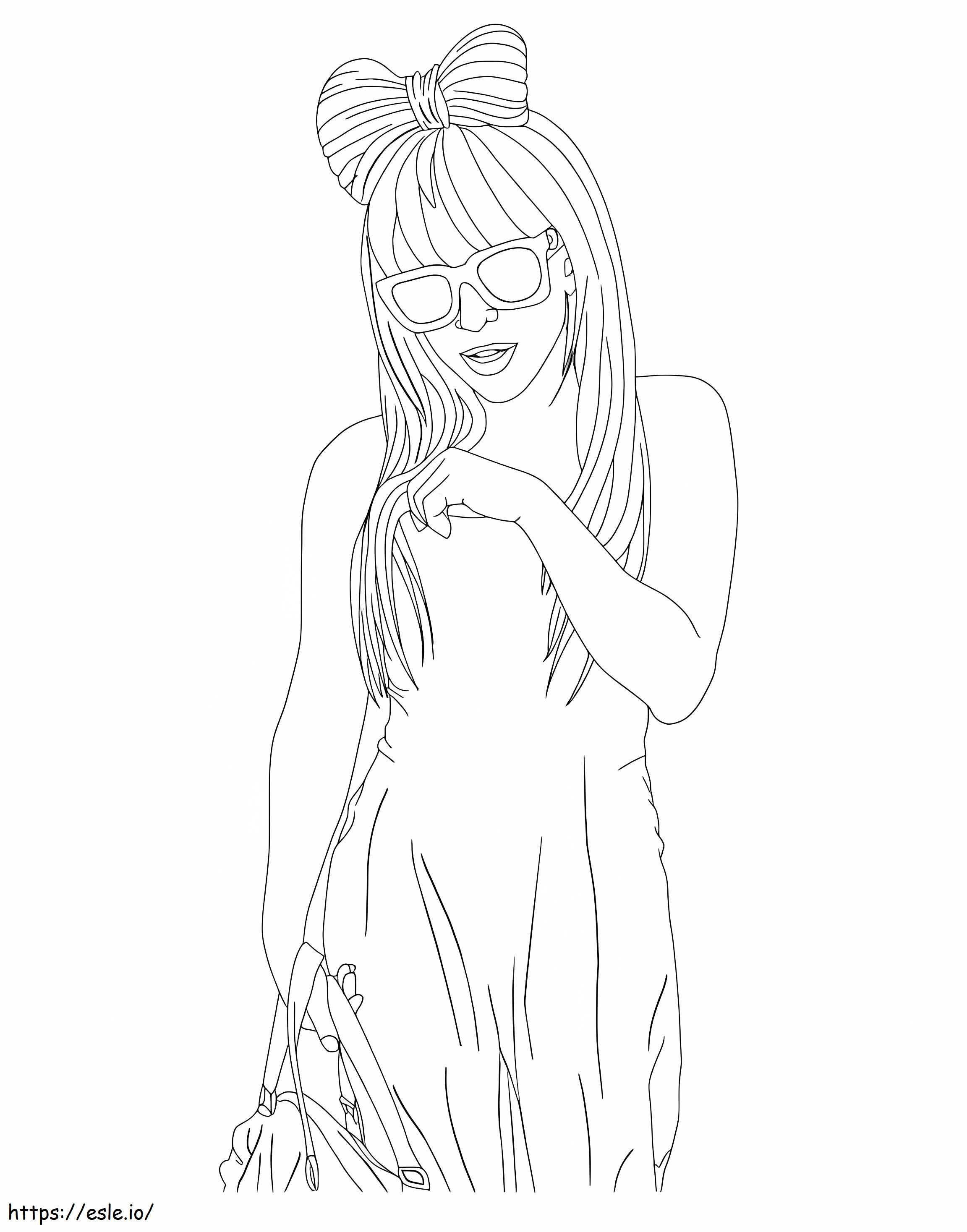 Lady Gaga With Sunglasses coloring page