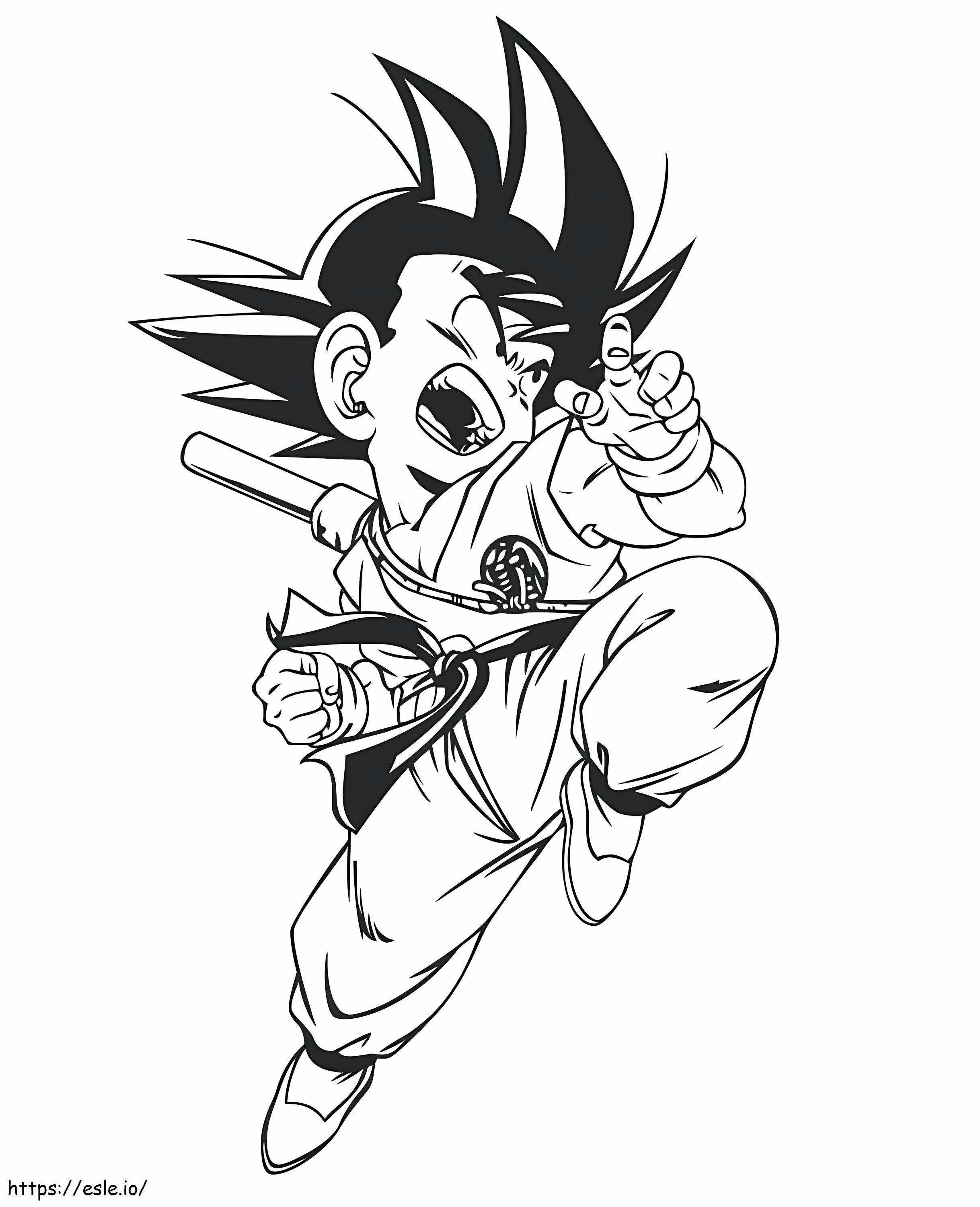 Atacul puternic al lui Nino Goku de colorat