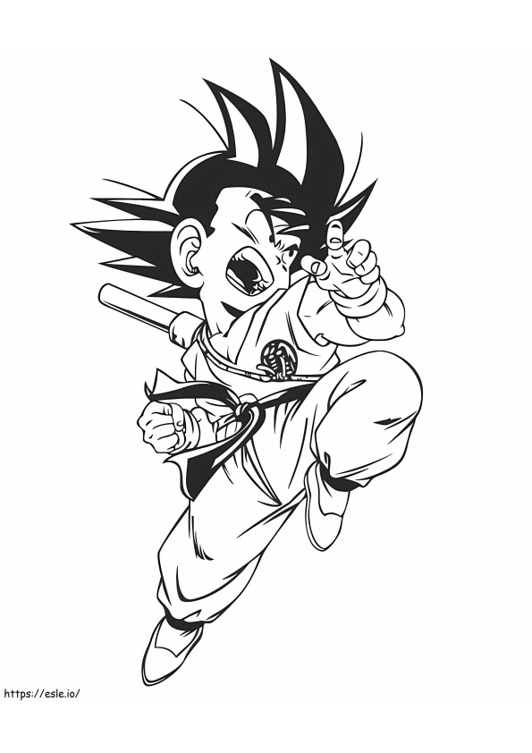El poderoso ataque de Nino Goku para colorear