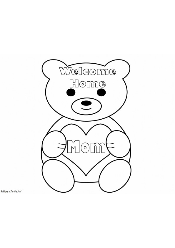 Welcome Home Mom coloring page