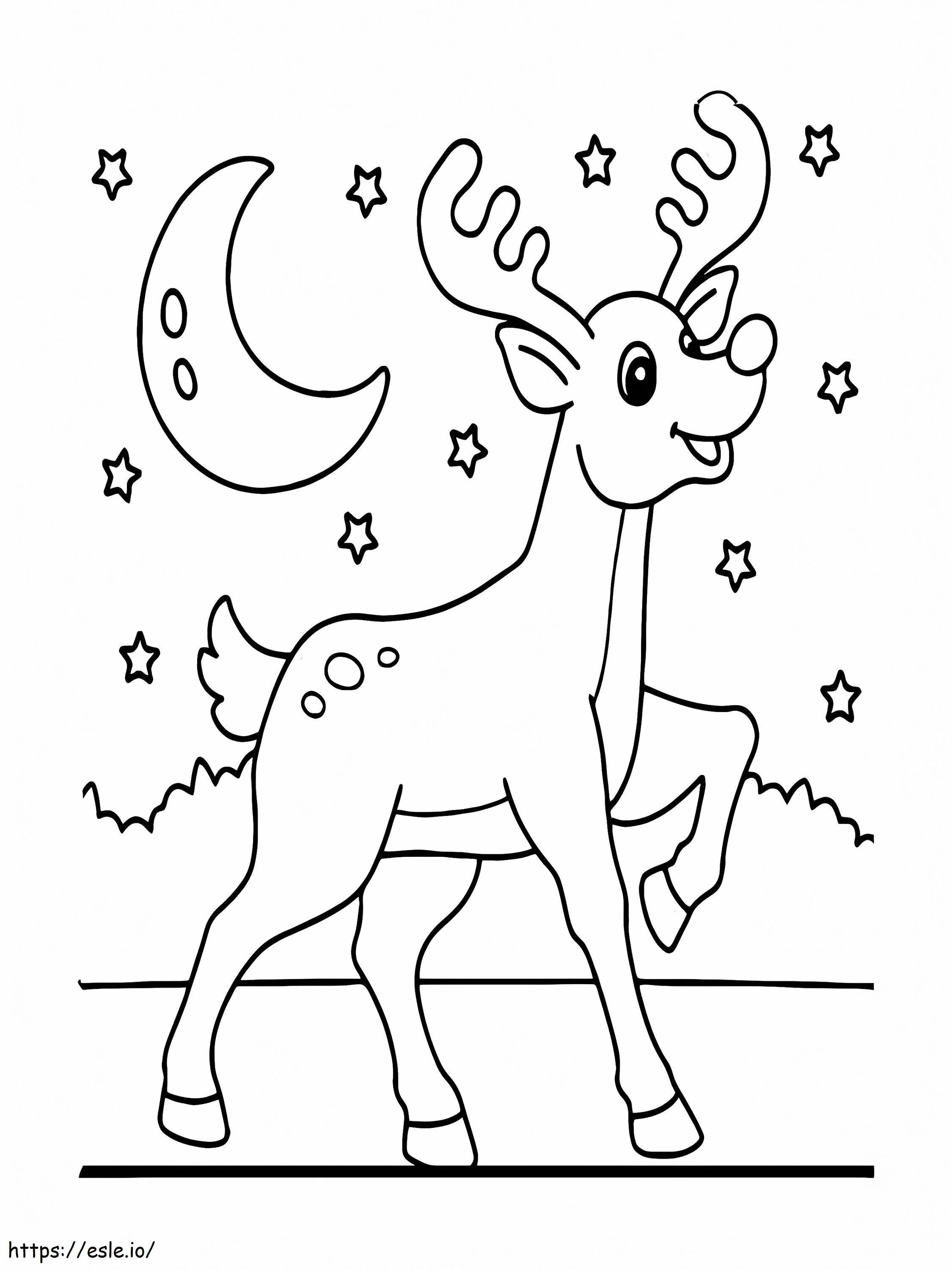 Coloriage Joyeux renne à imprimer dessin